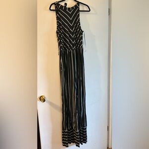 Black and White Striped Maxi Dress